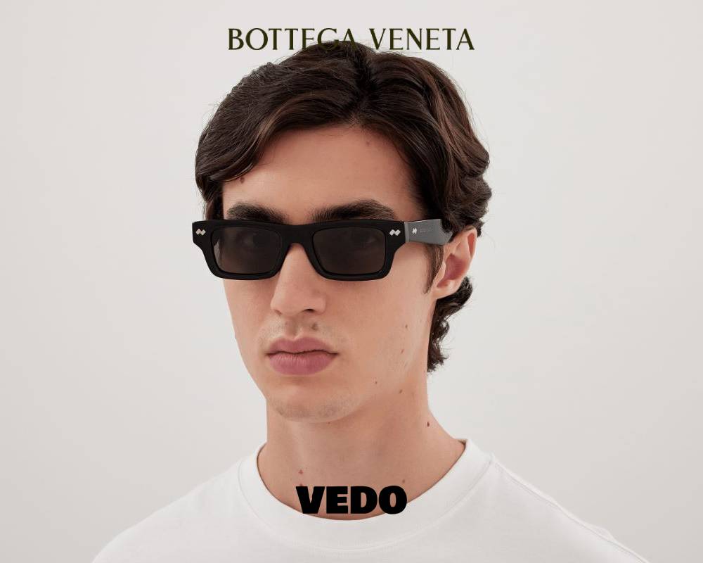 New Bottega Veneta BV1351S Bold Rectangular Sunglasses vedosunglasses.com black