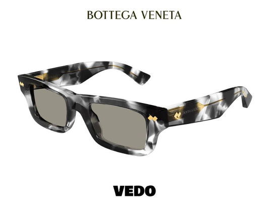 New Bottega Veneta BV1351S Bold Rectangular Sunglasses vedosunglasses.com marble havana grey