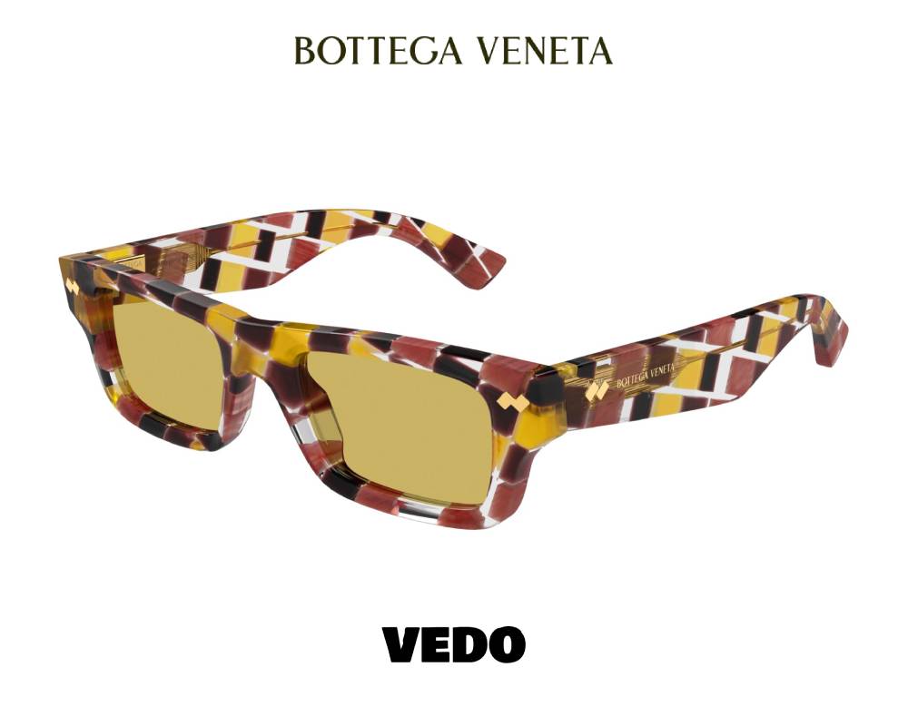 New Bottega Veneta BV1351S Bold Rectangular Sunglasses vedosunglasses.com multicolor