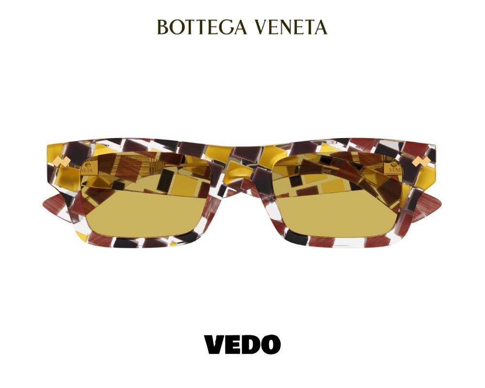 New Bottega Veneta BV1351S Bold Rectangular Sunglasses vedosunglasses.com multicolor