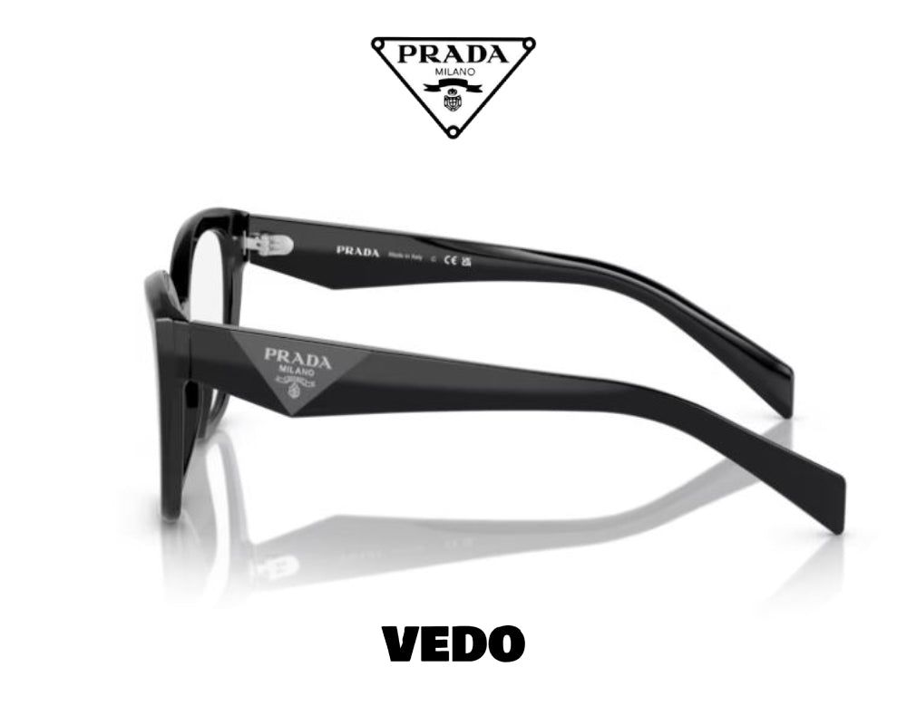 Oversize butterfly PRADA 20ZV eyeglasses vedosunglasses.com black