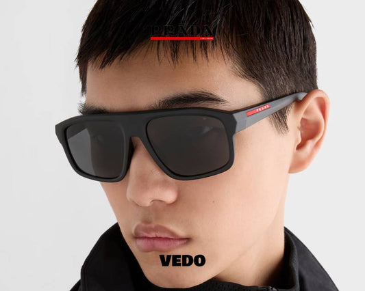 Prada Linea Rossa B02 Bold Rectangular Sport vedoSunglasses.com matt black