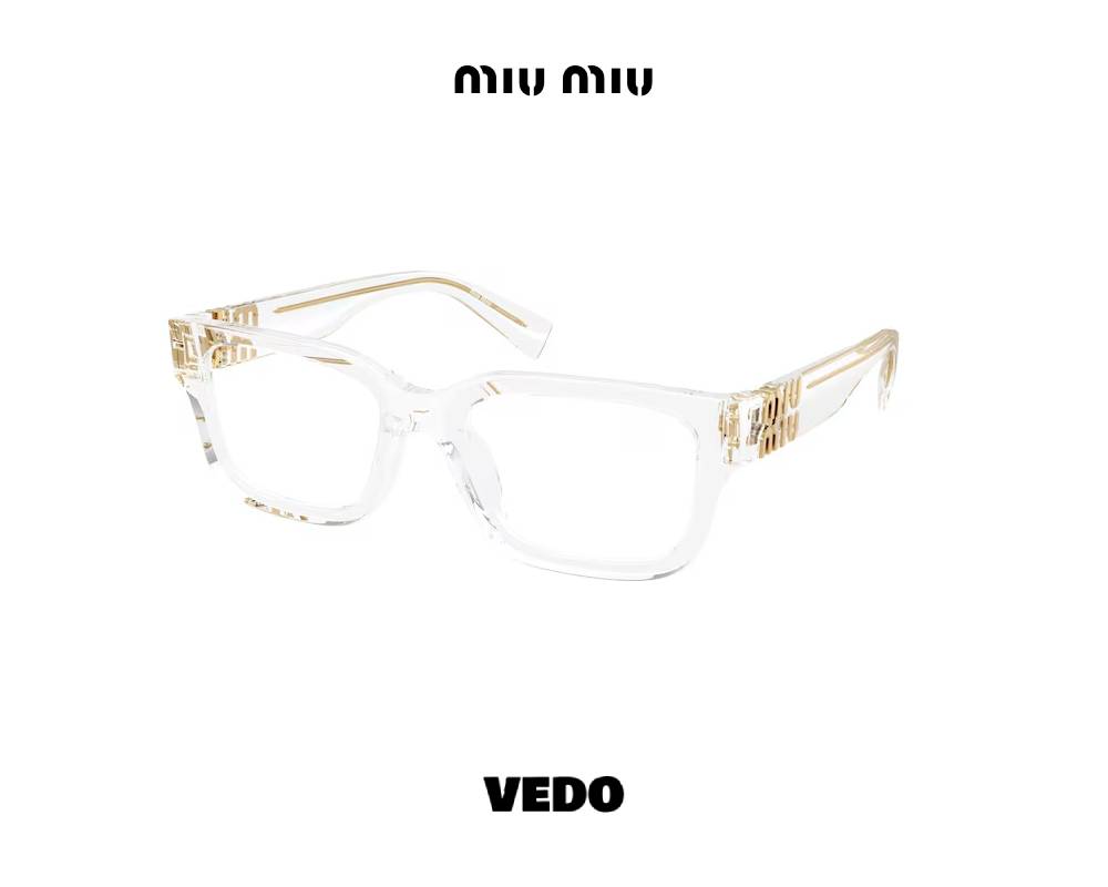 Rectangular eyeglasses MIU MIU 02YV transparent crystal