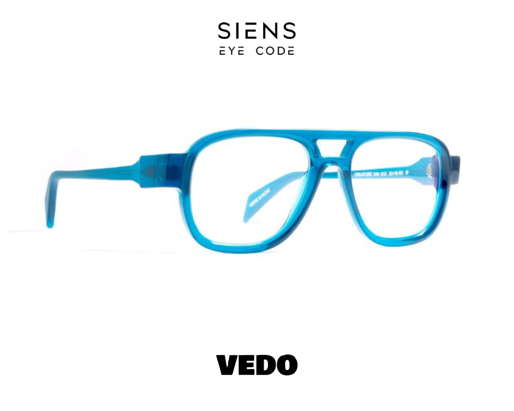 SIENS EYE CODE 099 Double Bridge Aviator Eyeglasses vedosunglasses.com crystal blue