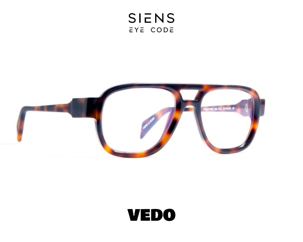 SIENS EYE CODE 099 Double Bridge Aviator Eyeglasses vedosunglasses.com brown havana