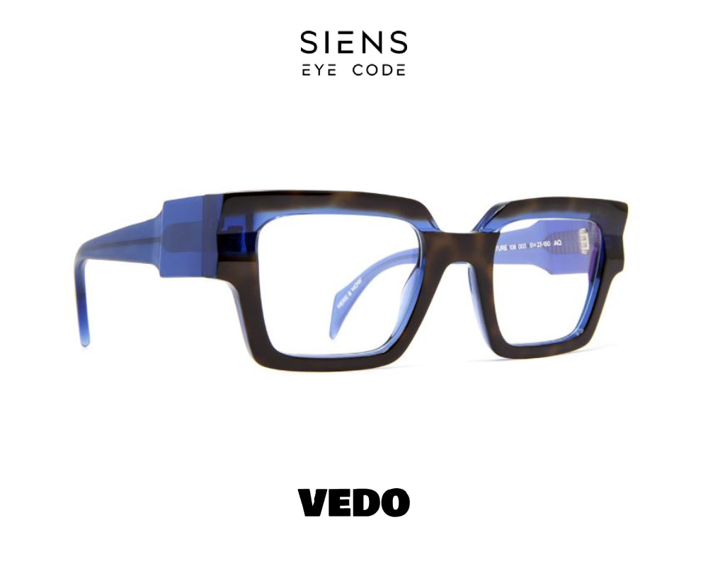 SIENS EYE CODE 108 Square Eyeglasses vedosunglasses.com brown havana blue