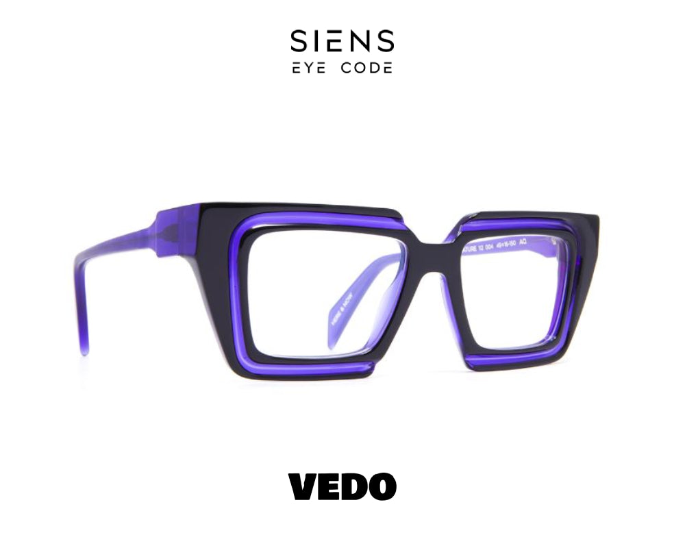 SIENS EYE CODE 112 Squared Cat Eye Eyeglasses vedosunglasses.com black & violet