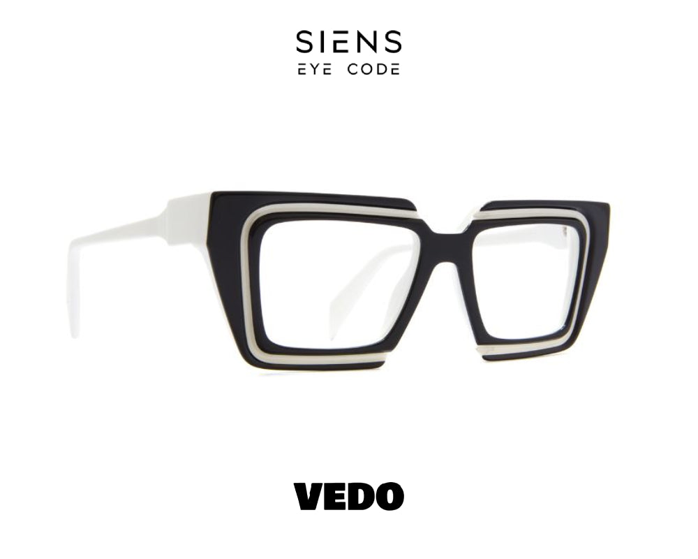 SIENS EYE CODE 112 Squared Cat Eye Eyeglasses vedosunglasses.com black & white