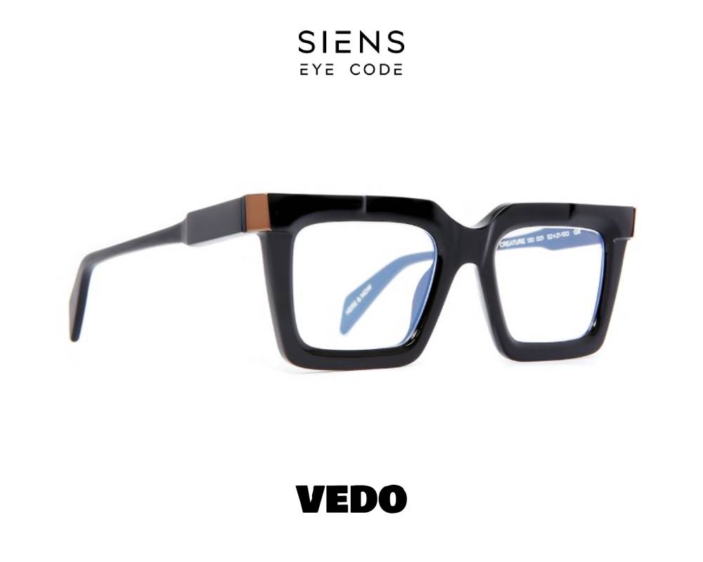 SIENS EYE CODE 130 Squared Rectangular Eyeglasses vedosunglasses.com black copper