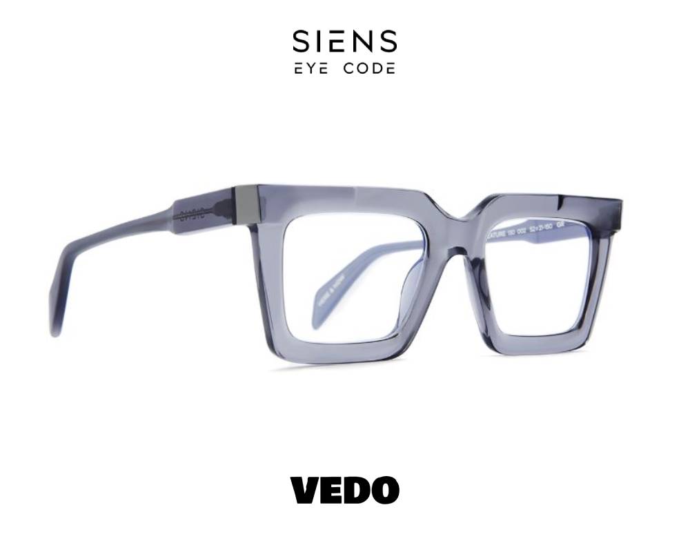 SIENS EYE CODE 130 Squared Rectangular Eyeglasses vedosunglasses.com crystal grey
