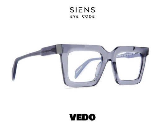 SIENS EYE CODE 130 Squared Rectangular Eyeglasses vedosunglasses.com crystal grey