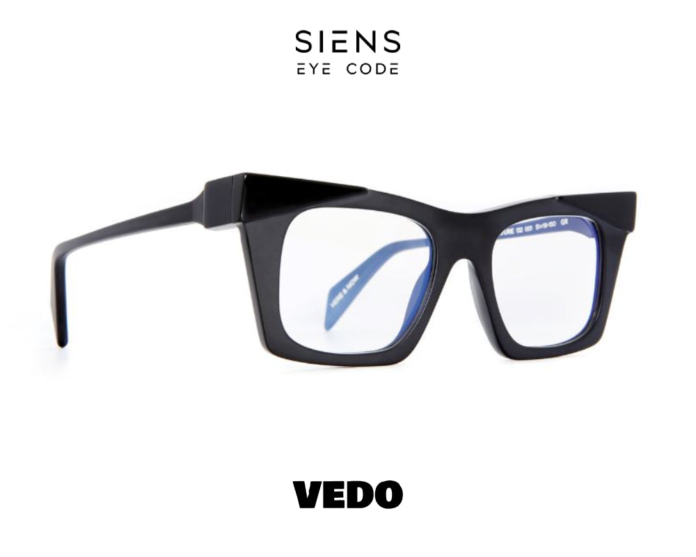 SIENS EYE CODE 132 Cat Eye Rectangular Eyeglasses vedosunglasses.com black