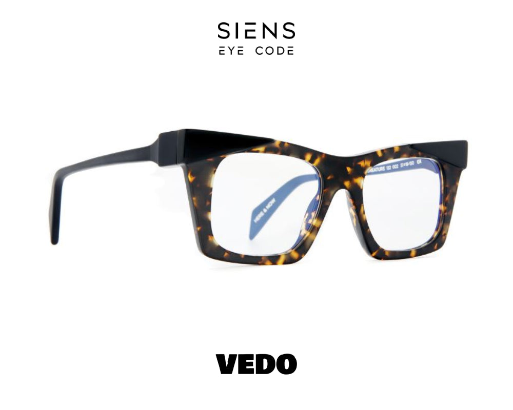SIENS EYE CODE 132 Cat Eye Rectangular Eyeglasses vedosunglasses.com brown havana
