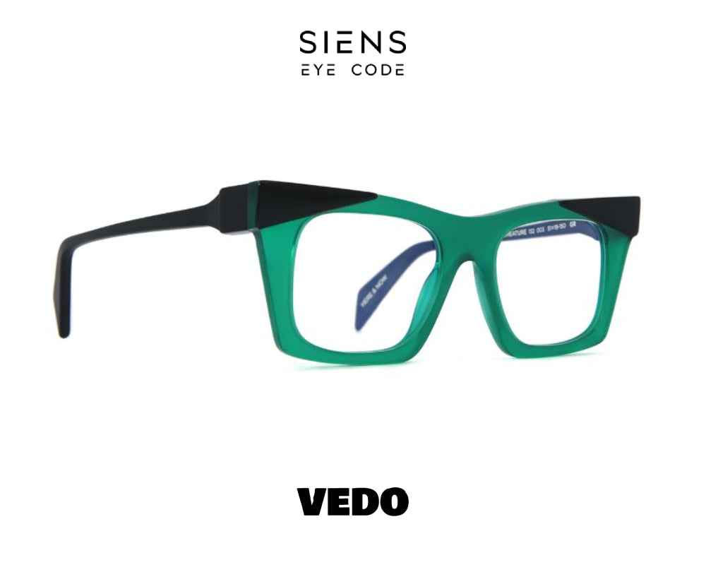 SIENS EYE CODE 132 Cat Eye Rectangular Eyeglasses vedosunglasses.com green