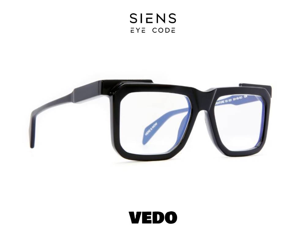 SIENS EYE CODE 133 Squared Rectangular Men’s Eyeglasses vedosunglasses.com black