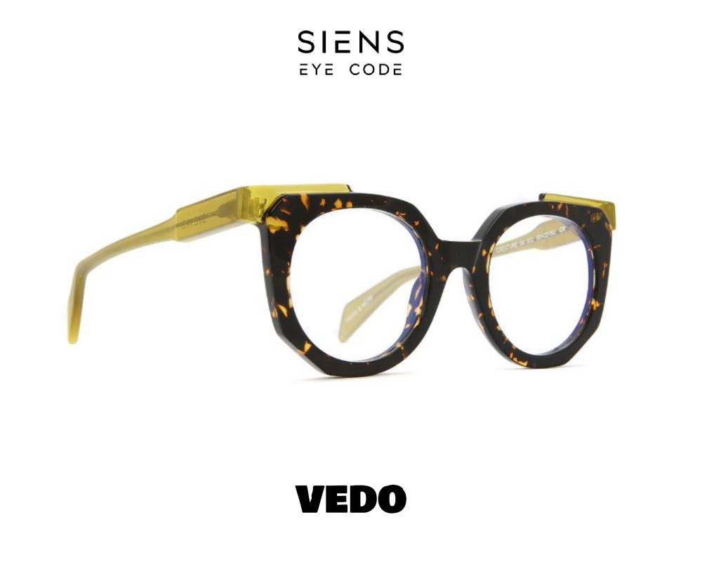 SIENS EYE CODE 134 Round Cat Eye Eyeglasses vedosunglasses.com yellow havana brown
