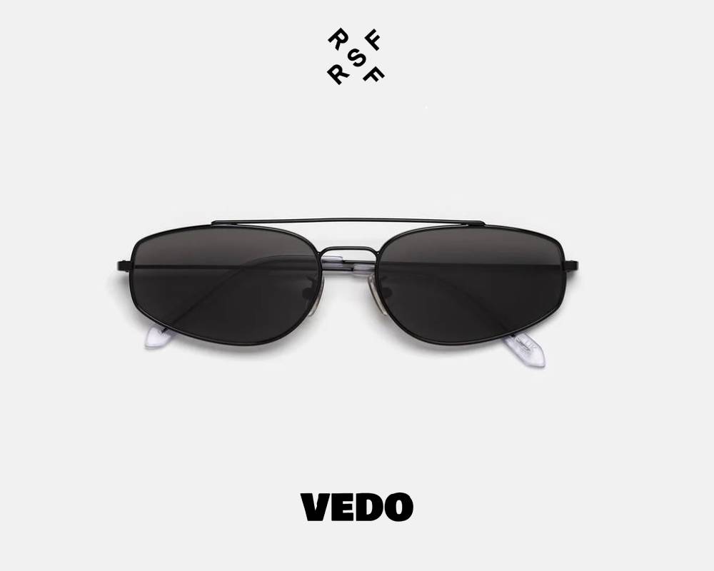 Doublebridge oval metal sunglasses Retrosuperfuture TEMA vedosunglasses black