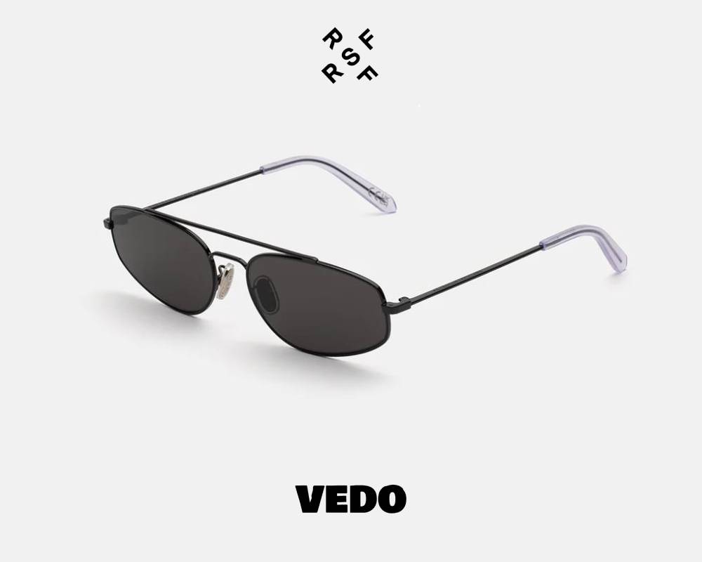 Doublebridge oval metal sunglasses Retrosuperfuture TEMA vedosunglasses black
