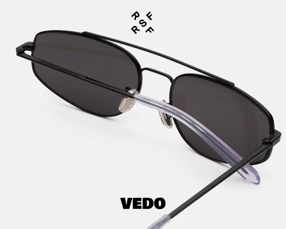 Doublebridge oval metal sunglasses Retrosuperfuture TEMA vedosunglasses black