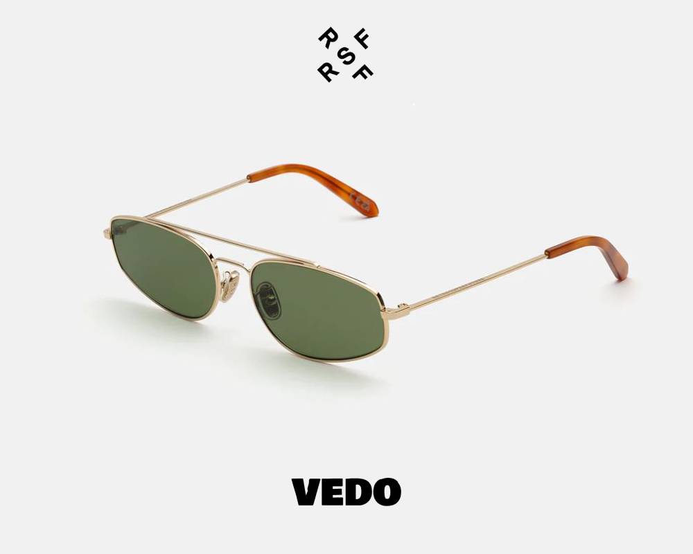 Doublebridge oval metal sunglasses Retrosuperfuture TEMA vedosunglasses gold green