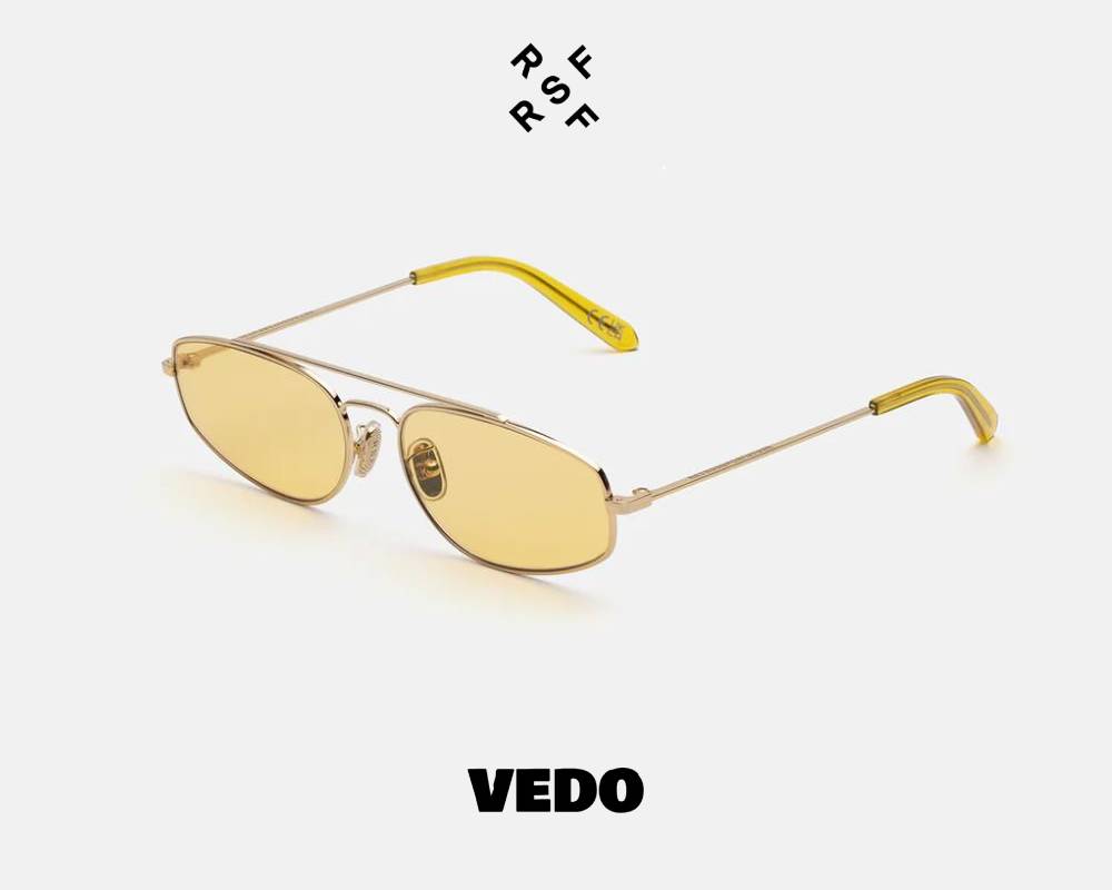 Doublebridge oval metal sunglasses Retrosuperfuture TEMA vedosunglasses gold yellow range