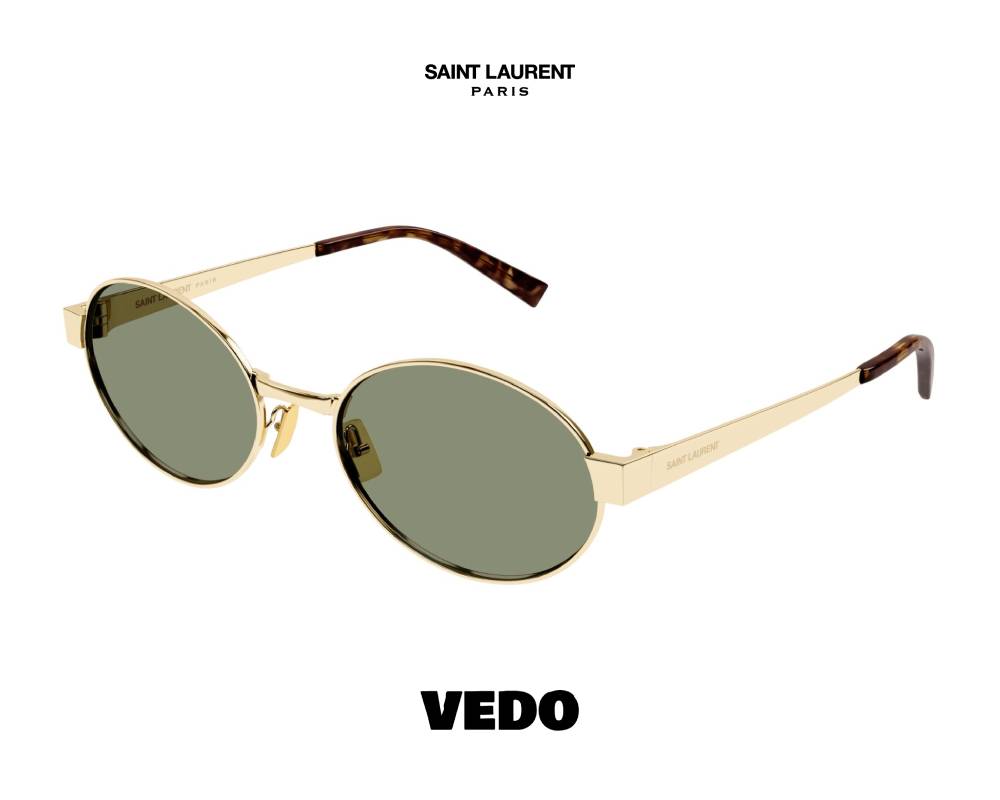 Saint Laurent SL 692 Oval Metal Sunglasses vedosunglasses.com gold green lenses