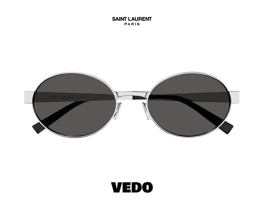 Saint Laurent SL 692 Oval Metal Sunglasses vedosunglasses.com silver metal