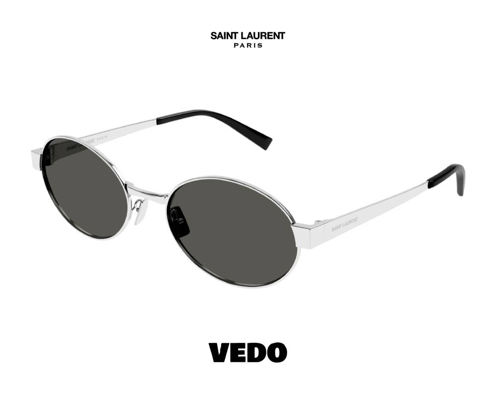 Saint Laurent SL 692 Oval Metal Sunglasses vedosunglasses.com silver metal