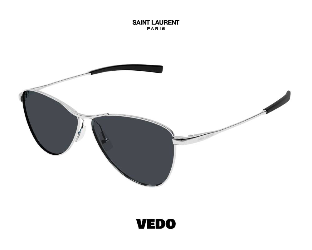 Saint Laurent SL 831 VESPER Unisex Pilot Metal Sunglasses silver