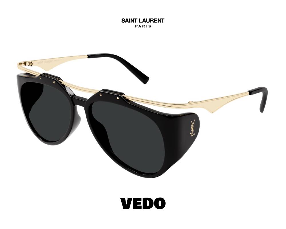Saint Laurent SL M137 Avant-Garde Aviator Sunglasses vedosunglasses.com black and gold