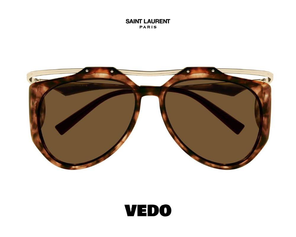 Saint Laurent SL M137 Avant-Garde Aviator Sunglasses vedosunglasses.com brown havana and gold