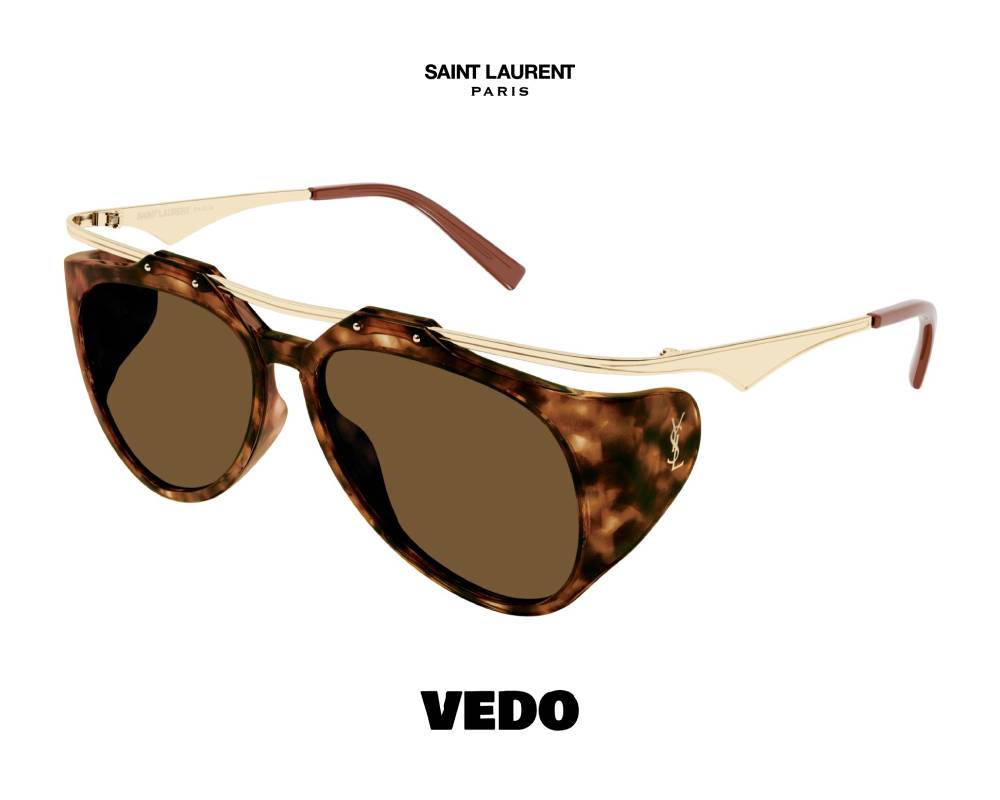 Saint Laurent SL M137 Avant-Garde Aviator Sunglasses vedosunglasses.com brown havana and gold