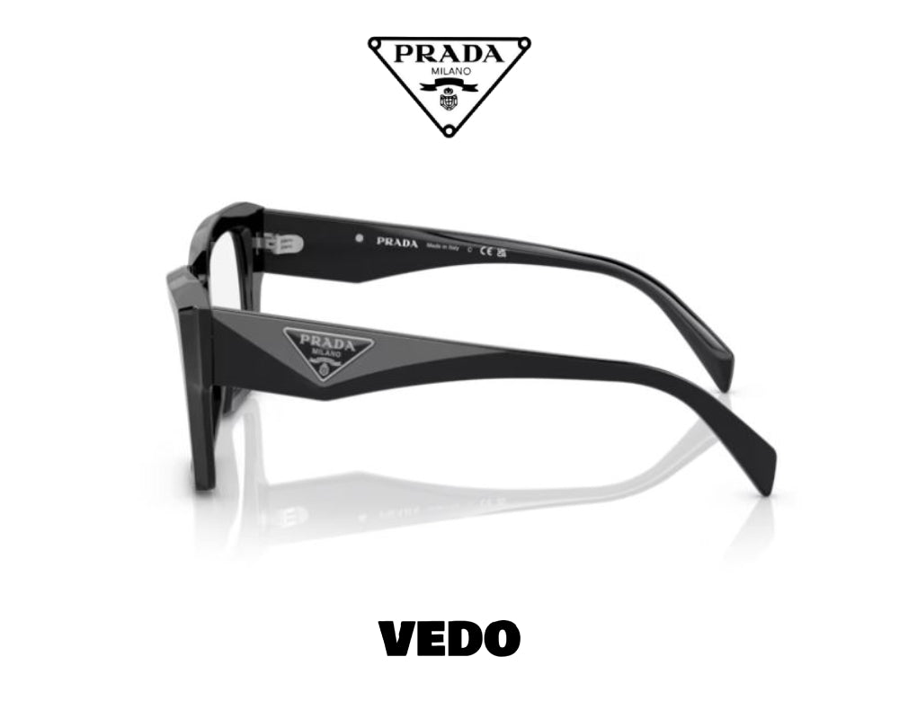 Square eyeglasses PRADA 09ZV vedosunglasses.com black