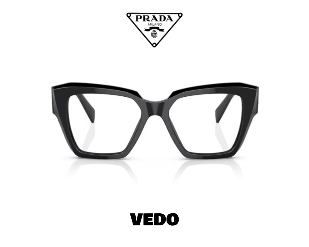 Square eyeglasses PRADA 09ZV vedosunglasses.com black