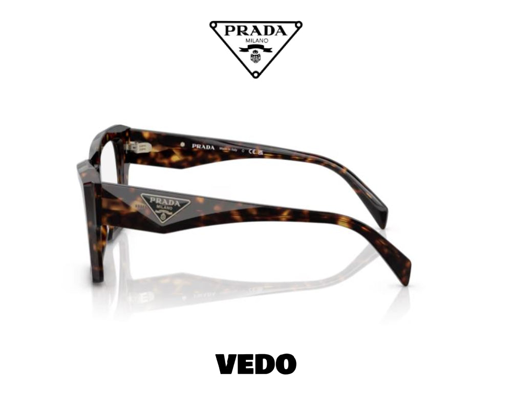 Square eyeglasses PRADA 09ZV vedosunglasses.com dark brown havana
