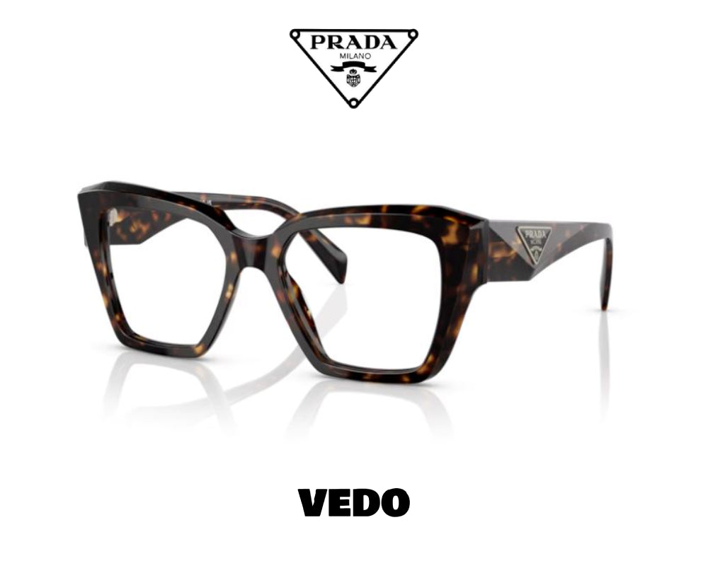 Square eyeglasses PRADA 09ZV vedosunglasses.com dark brown havana