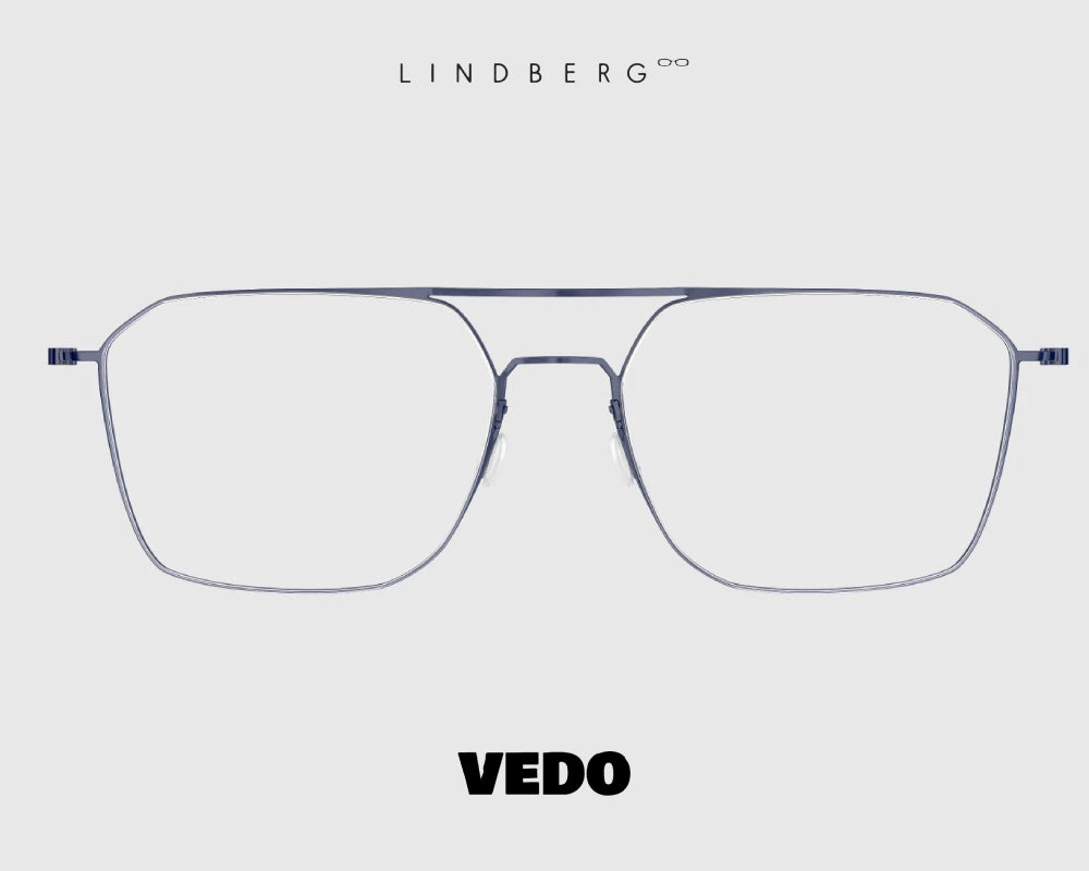 Squared aviator eyeglasses LINDBERG ThinTitanium 5517 vedosunglasses blue