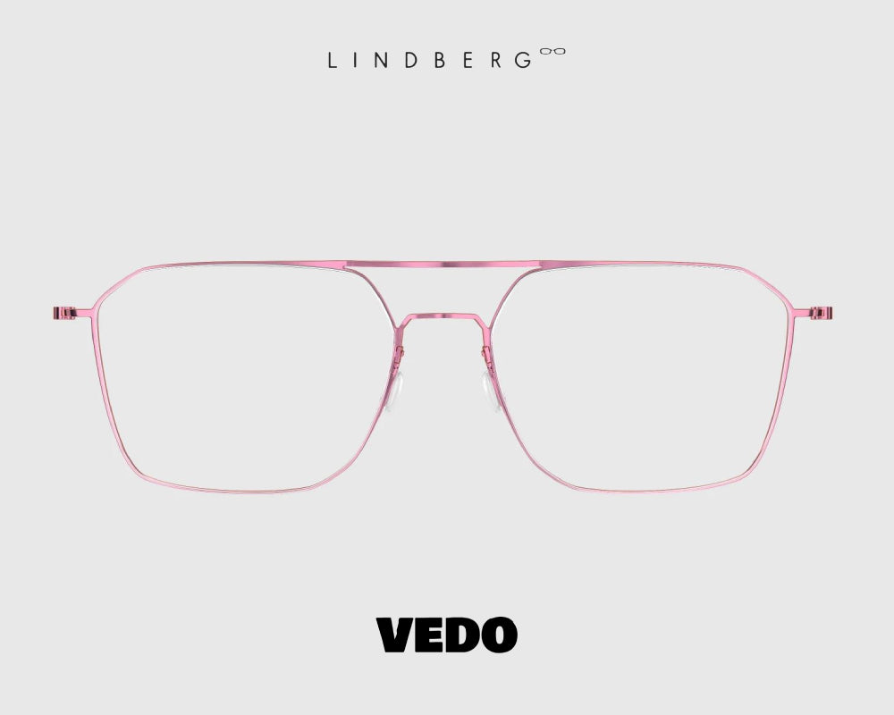 Squared aviator eyeglasses LINDBERG ThinTitanium 5517 vedosunglasses pink