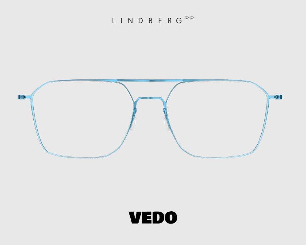 Squared aviator eyeglasses LINDBERG ThinTitanium 5517 vedosunglasses light blue
