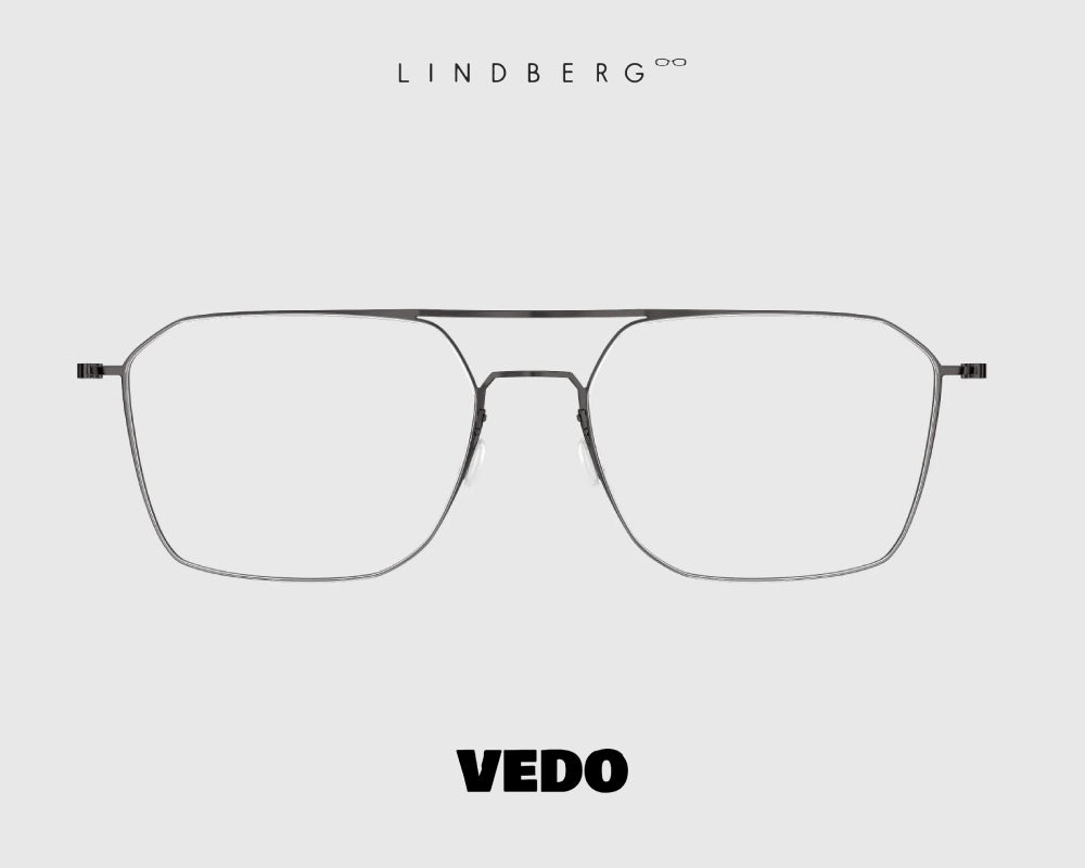 Squared aviator eyeglasses LINDBERG ThinTitanium 5517 vedosunglasses gunmetal