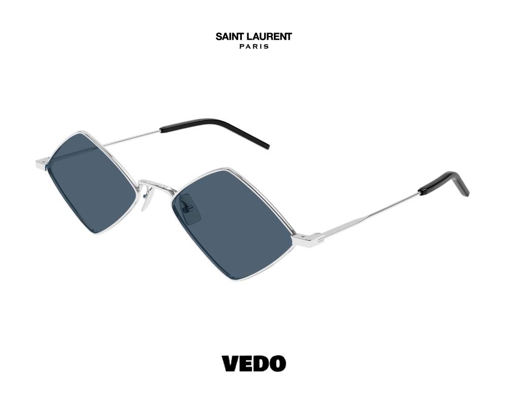 YSL Saint Laurent SL 302 LISA metal Sunglasses silver blue