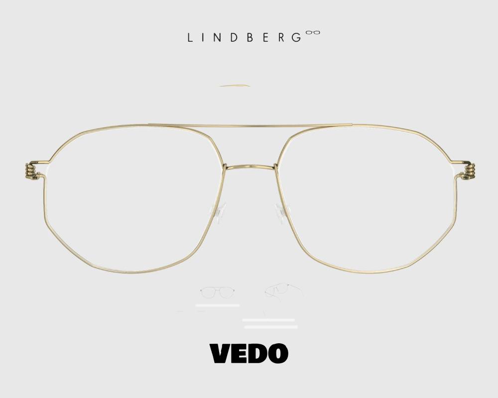 LINDBERG Air Titanium Rim ANDREAS double bridge eyeglasses vedosunglasses gold