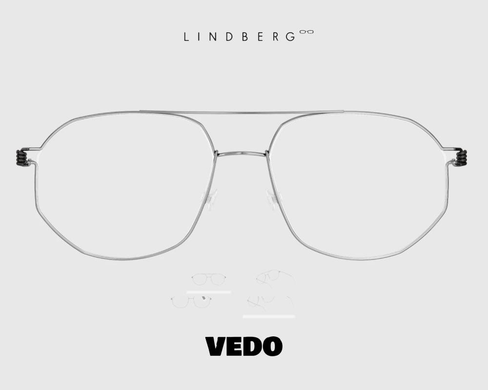 LINDBERG Air Titanium Rim ANDREAS double bridge eyeglasses vedosunglasses silver