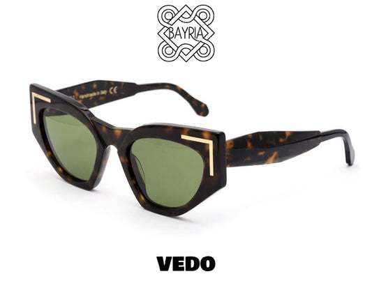 Bold cat eye metal inserti sunglasses BAYRIA Brixia vedosunglasses.com brown havana