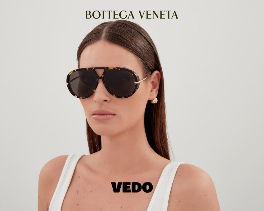 Jewel aviator oversize sunglasses BOTTEGA VENETA BV1273 vedosunglasses havana with jewel
