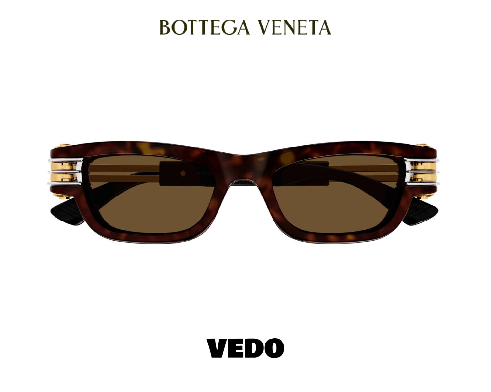 Narrow rectangular bold design BOTTEGA VENETA BV1308 sunglasses vedosunglasses havana
