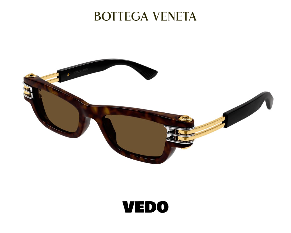 Narrow rectangular bold design BOTTEGA VENETA BV1308 sunglasses vedosunglasses havana