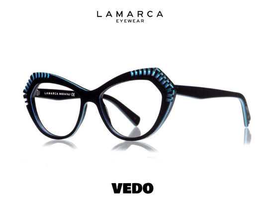 Italy handmade cat eye shape eyewear LAMARCA Intagli 141 vedosunglasses black