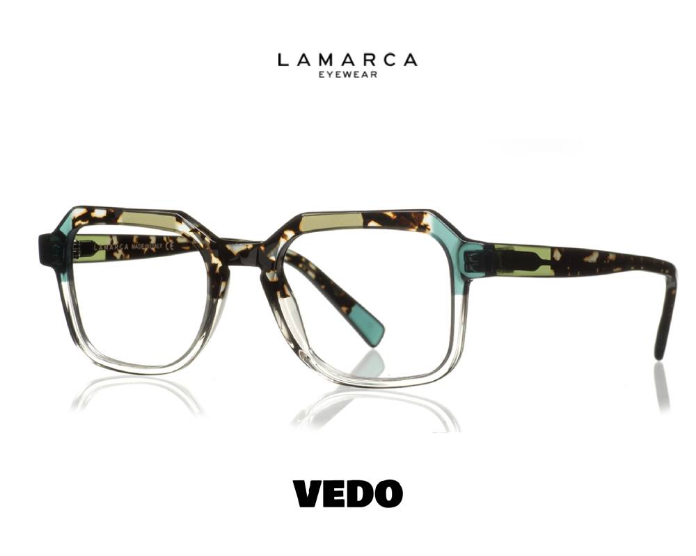 Man square LAMARCA Mosaico 119 eyeglasses vedosunglasses crystal green