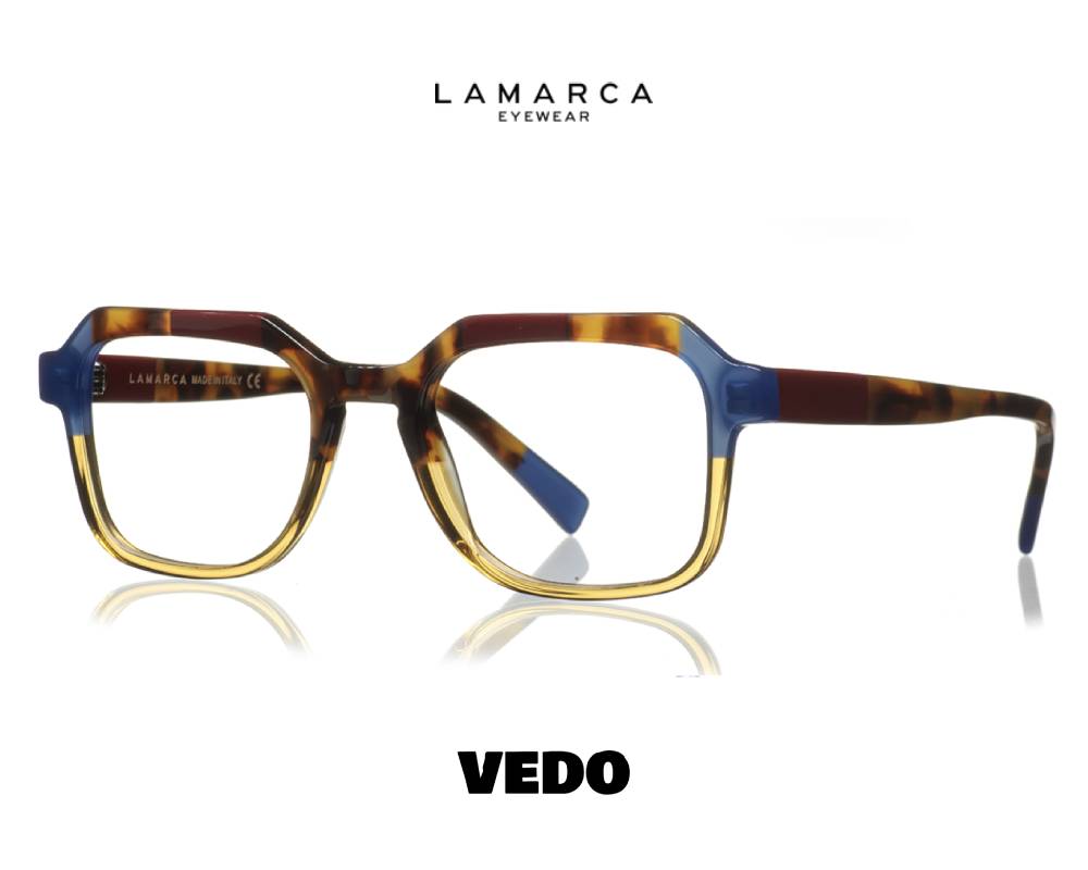 Man square LAMARCA Mosaico 119 eyeglasses vedosunglasses brown havana